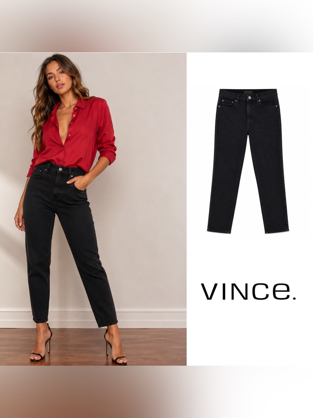 NEW Vince Black Ankle Straight Jeans